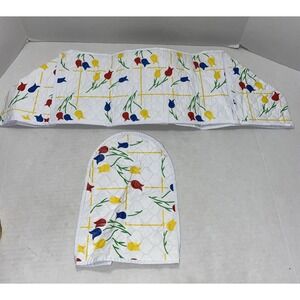 Floral Quilted Double-Faced Vinyl Appliance Covers QTY 2 See Description & Picts